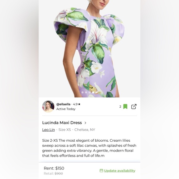 LEO LIN
Lucinda floral puff-sleeve maxi dress - Picture 2 of 9